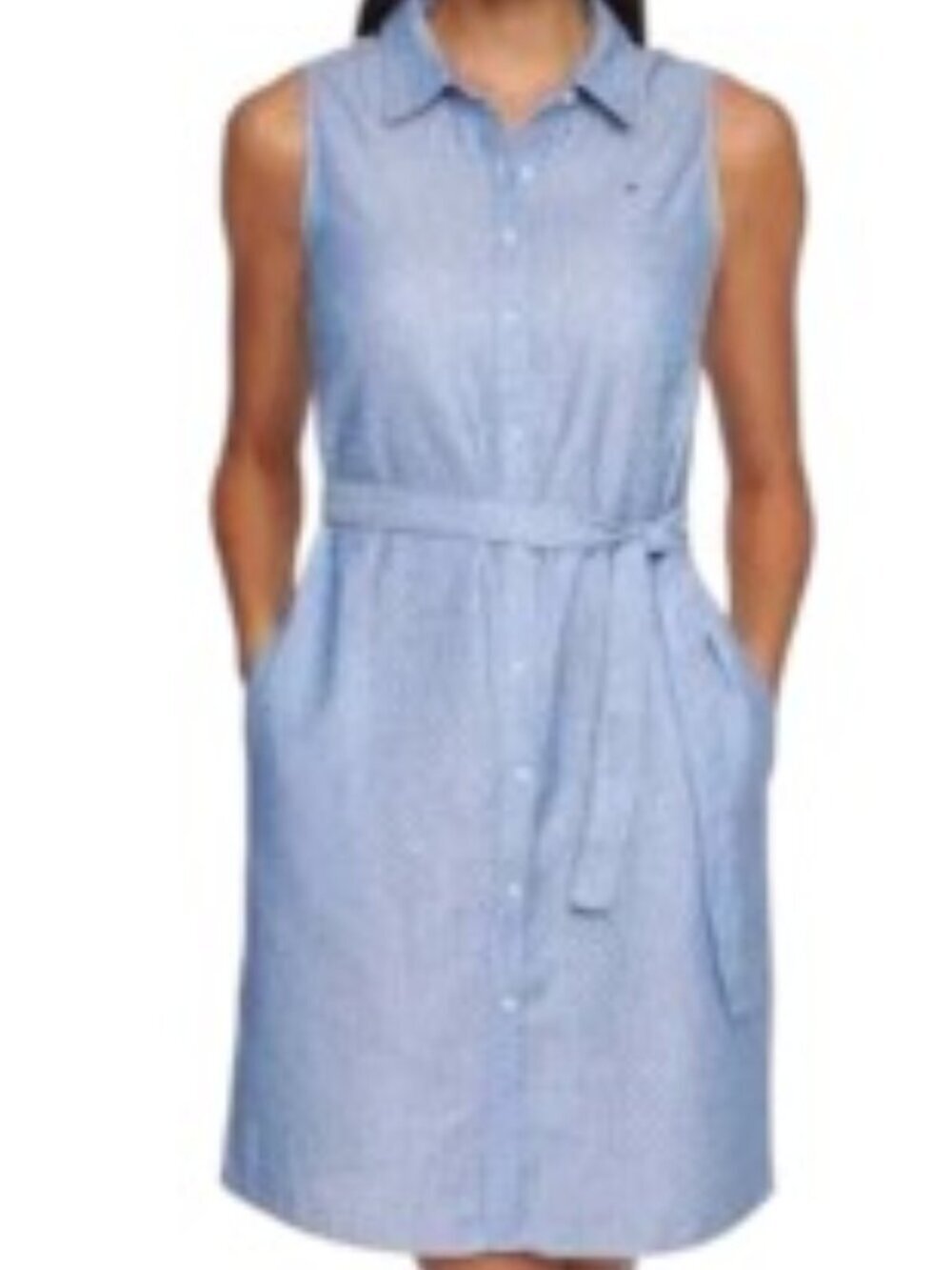 Tommy Hilfiger Blue Sleeveless Shirt Dress 16